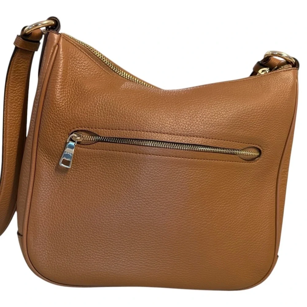 Coach Ellie File Bag Light Saddle Tan Pebbled Leather Crossbody C1648